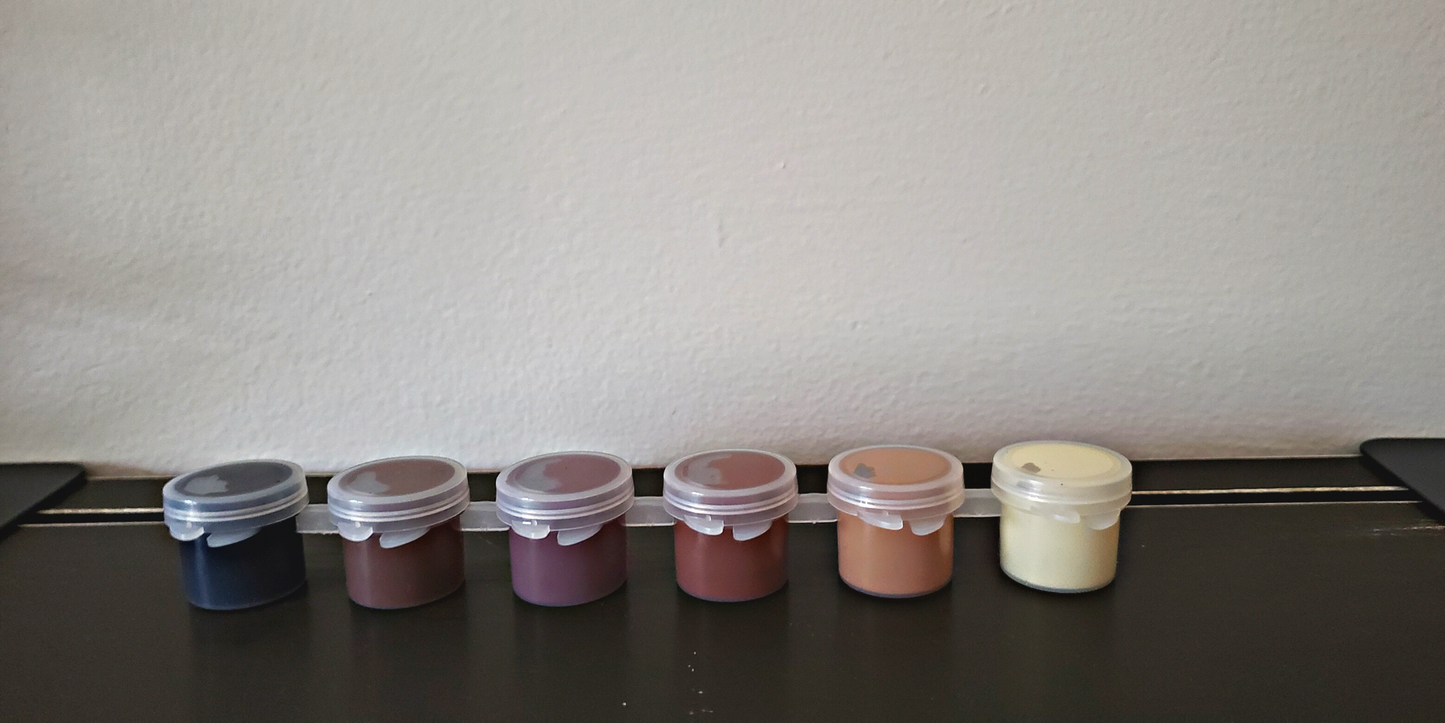 Diverse skin color acrylic paints