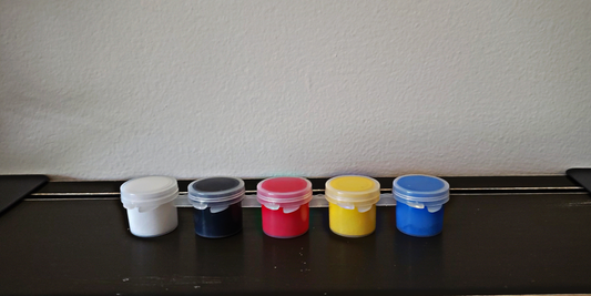 Primary color acrylic paints